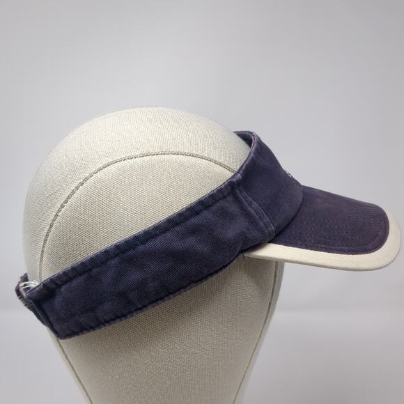 Adidas 3 Stripes Visor Hat Blue One Size Embroidered Logo Adjustable - Picture 5 of 9